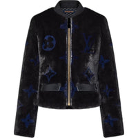 LOUIS VUITTON Monogram Intarsia Mink Jacket