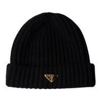 PRADA Wool Beanies Unisex Black