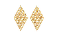 LOUIS VUITTON Lv Volt Mesh Earrings Yellow Gold And Diamonds