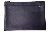 LOUIS VUITTON Discovery Leather Handbag Clutches Large Size Unisex Black