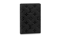 LOUIS VUITTON Cow Leather Passport Clip Unisex Black