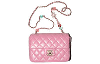 CHANEL Lambskin Square Chubby Flap Bag Shoulder Bag Crossbody Bag Women's Pink