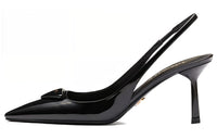 PRADA 55m Patent Leather Slingback Pumps