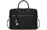 SAINT LAURENT SAC DE JOUR Calfskin Grained Leather Briefcases Men's Black