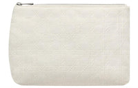 DIOR Cotton With Lambskin Clutch Women's Ivory White