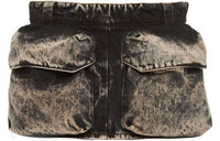 MIU MIU Denim Short Skirts Women's Black