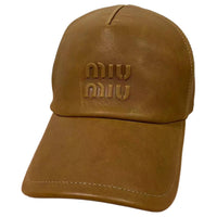 MIU MIU Logo-Debossed Curved Peak Baseball Cap