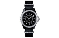 CHANEL J12 Collection Wrist Watch Quartz Movement Crocodile Leather Strap Black Dial Women's