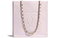CHANEL Calfskin Shoulder Bag Women's Purple Lilac
