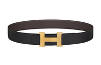 HERMES Constance Leather Belts Men Graphite, Ebony