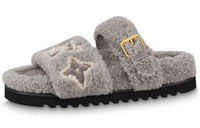 LOUIS VUITTON Paseo Comfort Odor-Resistant Slide Slippers Women's Gray