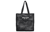 PRADA Cotton Tote Bag Shopping Bag Handbag Regular Men's Black