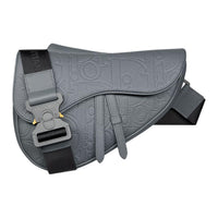 DIOR Cow Leather Saddle Bag Shoulder Bag Crossbody Bag Women's Dark Gray