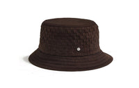HERMES Suede Lambskin Bucket Hats Women's Ebony Brown