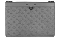 LOUIS VUITTON Calfskin Clutch Men's Gray