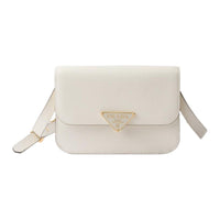 PRADA Calfskin Shoulder Bag Women's White