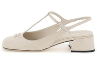 MIU MIU Block Heel High Heels 3.5cm Women's Beige