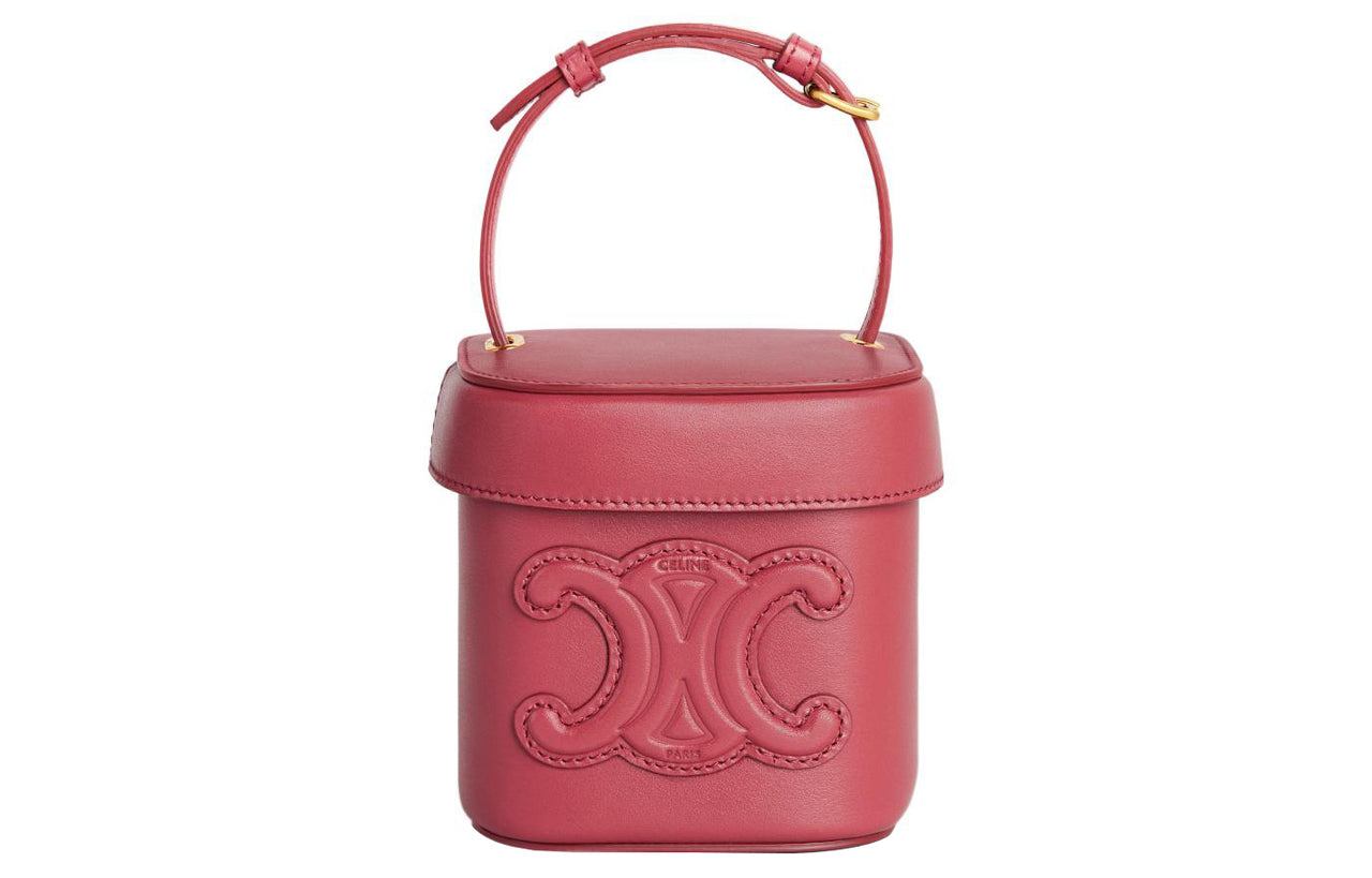 CELINE Cow Leather Box Bag, Shoulder Bag, Crossbody Bag, Handbag Trumpets Women's Lipstick Red Peach Pink