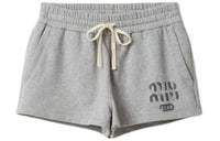 MIU MIU Logo-print Cotton Track Shorts