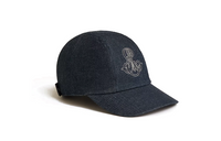 HERMES Cotton, Palladium Plated, Silk, Denim Baseball Caps Women's Blue