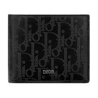 DIOR Leather Wallets Card Holders Men's Black