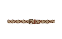 SAINT LAURENT Woven Design Pin Buckle Leather Belts Men's Khaki Width: 3cm