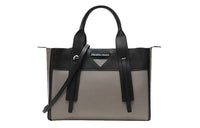 PRADA Leather One Shoulder Handbags Women's Gray Black Multicolor