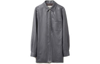 MIU MIU Nappa Leather Shirt Shirt Women's Iron Gray