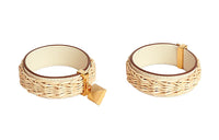 HERMES Earrings Women's Cream White