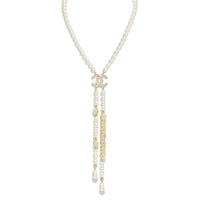 CHANEL Pearl Necklaces Women's White