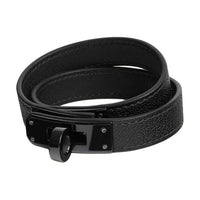 HERMES Goatskin Bracelets Women's Black