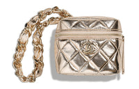 CHANEL Sheepskin Box Bag Handbags Women's Gold