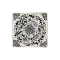 HERMES Cashmere Silk Scarves Women's Black