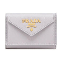 PRADA Leather Wallet Mini Women's Purple