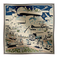 HERMES Shawls Unisex Marine Blue