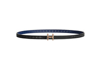 HERMES Leather Belts Women's Black/Blue