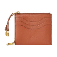 Loro Piana Grained Calfskin Card Holder Women's Brown