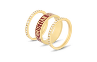 DIOR Metal Crystal Glazed Rings Women's Gold