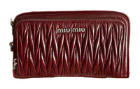 MIU MIU Leather Shoulder Bag Crossbody Bag Women's Burgundy