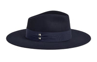 HERMES Rabbit Fur Felt Top Hats Women's Dark Blue