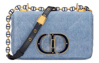 DIOR Caro Denim Crossbody Bag Shoulder Bag Women's Blue