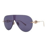 DIOR Metal Irregular Shape Sunglasses Women's Gold