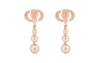 DIOR Metal, Resin, Pearl, Crystal Earrings Women's Pink