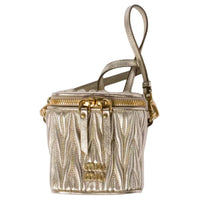 MIU MIU Lambskin Crossbody Bag Mini Women's Pyrite