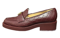 CHANEL Loafers Women's Red Brown