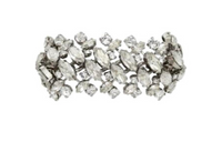 SAINT LAURENT Brass Glass Bracelets Women's Silver
