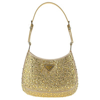 PRADA Cleo Crystal Shoulder Bag Mini Women's Gold