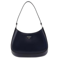 PRADA Leather Shoulder Bag Handbag Women's Blue