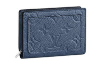 LOUIS VUITTON Leather Wallet Unisex Marine Blue