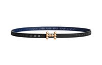 HERMES Calfskin Leather Belts Women's Black Width: 1.3cm